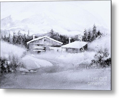 Snow Metal Print featuring the painting Winter Sparkle by Hazel Holland