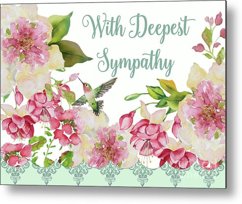 Greeting Metal Print featuring the painting With Deepest Sympathy Greeting Card by Jean Plout