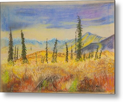Pastels Metal Print featuring the pastel Yellow Alaska by Betsy Carlson Cross