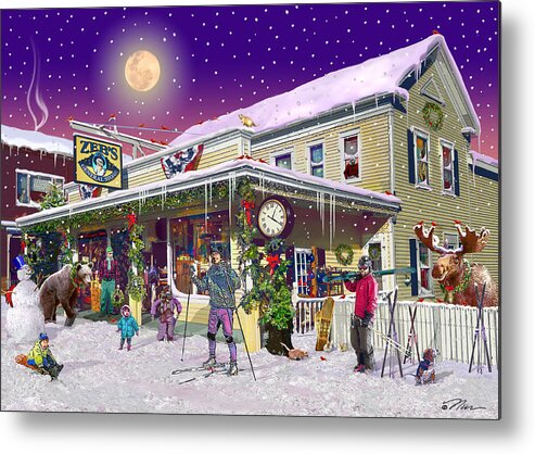 Zebs General Store Metal Print featuring the digital art Zebs General Store in North Conway New Hampshire by Nancy Griswold