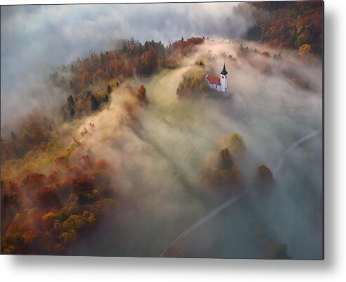 Autumn Metal Print featuring the photograph Autumn Morning #1 by Ales Komovec