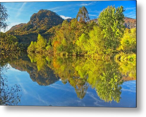 Autumn Metal Print featuring the photograph Autumn Reflections by Allen Nice-Webb