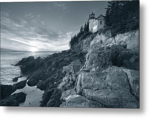 Abstract Metal Print featuring the photograph Bass Harbor Head Sunset No Border #1 by Alan Majchrowicz