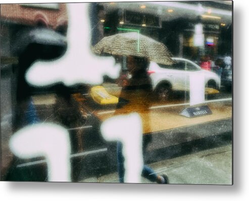 Street Metal Print featuring the photograph Chinatown Rain #1 by John Hoey