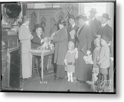 People Metal Print featuring the photograph Family Members To Sell Their Valuables #1 by Bettmann