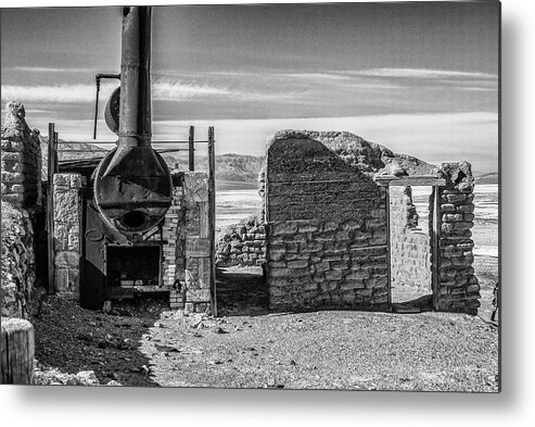 Death Valley Nationalpark Metal Print featuring the photograph Harmony Borax Works death valley #1 by Donald Pash