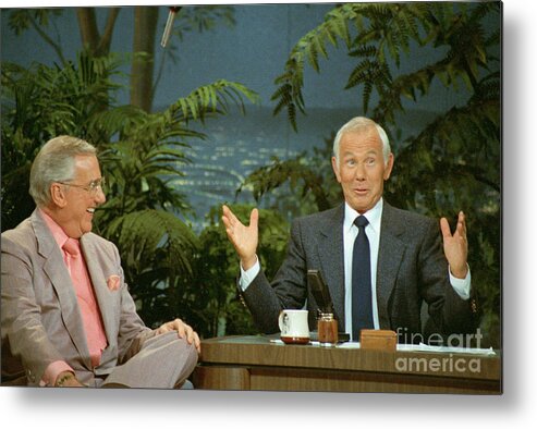 1980-1989 Metal Print featuring the photograph Johnny Carson And Ed Mcmahon #1 by Bettmann