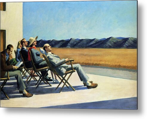 Edward Hopper Metal Print featuring the painting People In The Sun by Edward Hopper