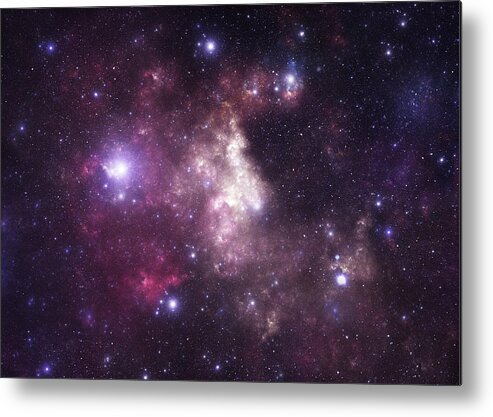 Black Color Metal Print featuring the photograph Space Galaxy #1 by Sololos