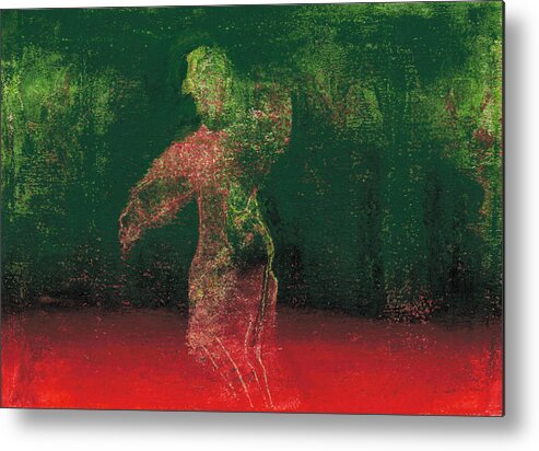 Ghostly Metal Print featuring the painting Woman Dancing in the Garden #1 by Edgeworth Johnstone