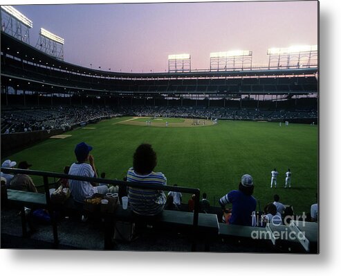1980-1989 Metal Print featuring the photograph Philadelphia Phillies V Chicago Cubs by Jonathan Daniel