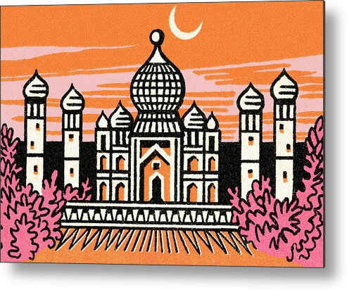 Architecture Metal Poster featuring the drawing Taj Mahal #2 by CSA Images
