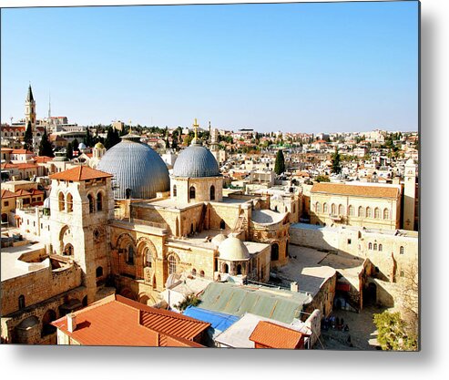 Jerusalem Metal Print featuring the photograph Blue Domes #3 by Munir Alawi