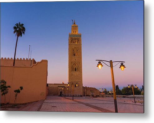 Tranquility Metal Print featuring the photograph Minaret Of The Koutoubia Mosque #3 by Nico Tondini