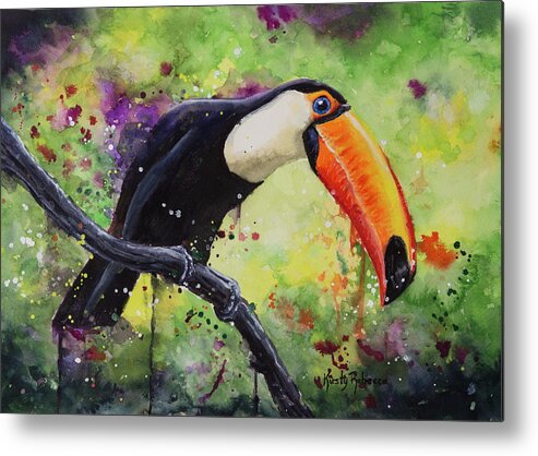Bird Metal Print featuring the painting Tropical by Kirsty Rebecca
