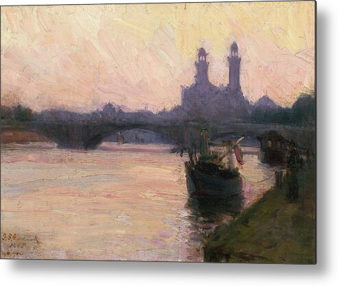 Henry Ossawa Tanner Metal Print featuring the painting The Seine by Henry Ossawa Tanner
