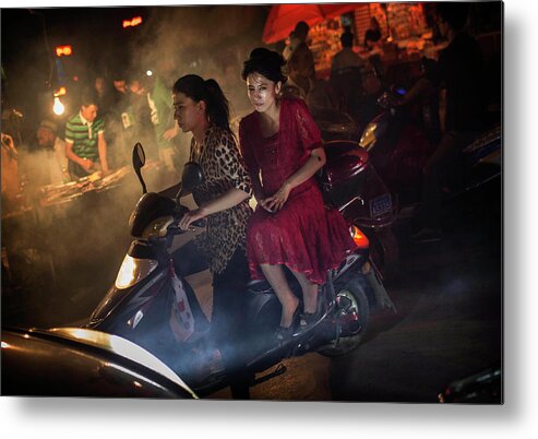 Veil Metal Print featuring the photograph Uyghur Life Persists In Kashgar Amid #3 by Kevin Frayer