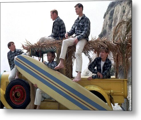 Music Metal Print featuring the photograph Beach Boys At The Beach #4 by Michael Ochs Archives