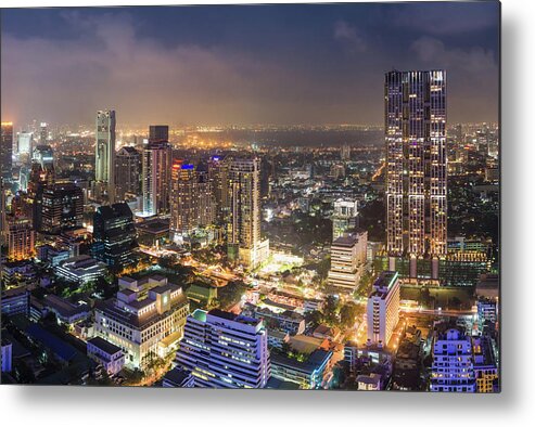 Scenics Metal Print featuring the photograph Panoramic View Of Urban Landscape In #6 by Primeimages