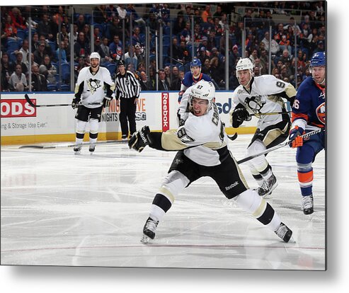 National Hockey League Metal Print featuring the photograph Pittsburgh Penguins V New York Islanders #6 by Bruce Bennett