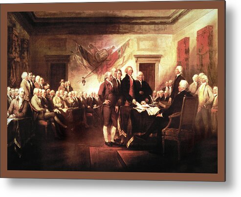 Declaration Of Independence Metal Print featuring the painting Declaration of Independence #7 by John Trumbull