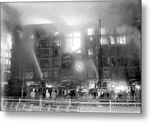 Dozen Metal Print featuring the photograph A Five Alarm Blaze Detected Just After by New York Daily News Archive