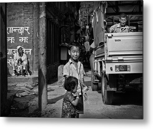 Kathmandu Metal Print featuring the photograph A Kathmandu Scene by Eyal Bussiba