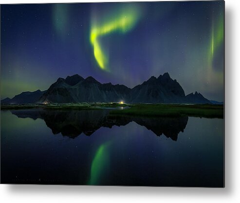 Iceland Metal Print featuring the photograph A Light Show by Liguang Huang