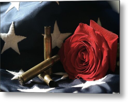 Patriotic Metal Print featuring the photograph A Patriots Passing by Michelle Wermuth
