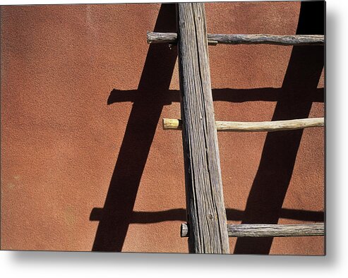 Steps Metal Print featuring the photograph Adobe Wooden Ladder by Akajeff