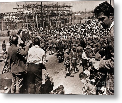 Employment And Labor Metal Print featuring the photograph Army At Aviation Plantstrike by Bettmann