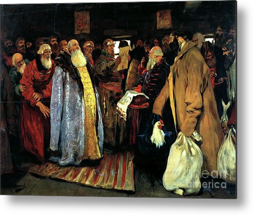 Oil Painting Metal Print featuring the drawing Arrival Of A Voivode, 1907 by Heritage Images
