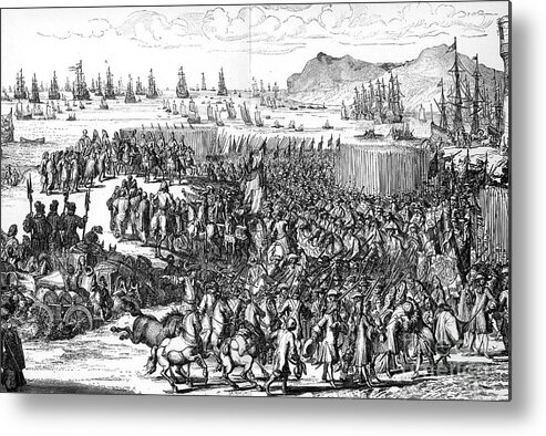 Horse Metal Print featuring the drawing Arrival Of William Of Orange by Print Collector