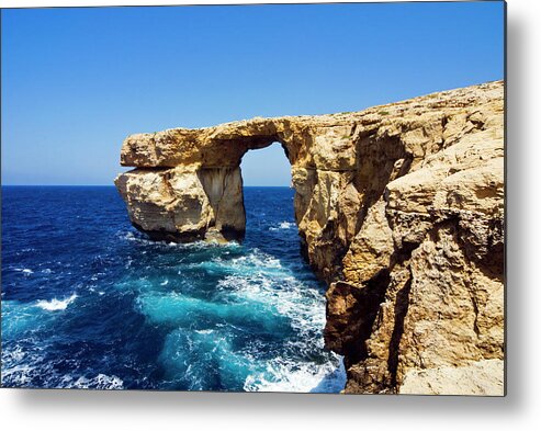 Scenics Metal Print featuring the photograph Azure Window , Gozo, Malta by Nico Tondini