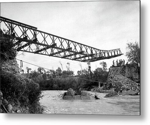 Horizontal Metal Print featuring the photograph Bailey Bridge by Margaret Bourke-White
