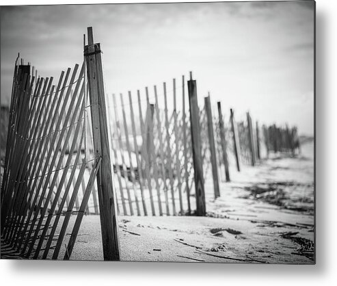 Beach Fence Metal Print featuring the photograph Beach Fencing by Lori Rowland