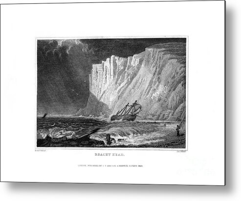 East Metal Print featuring the drawing Beachy Head, East Sussex, 1829.artist J by Print Collector