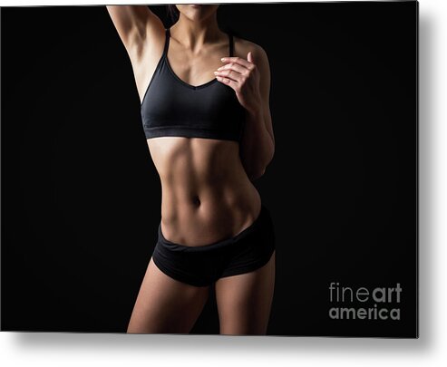 Curve Metal Print featuring the photograph Beautiful Body Of Fitness Woman by Tatchai