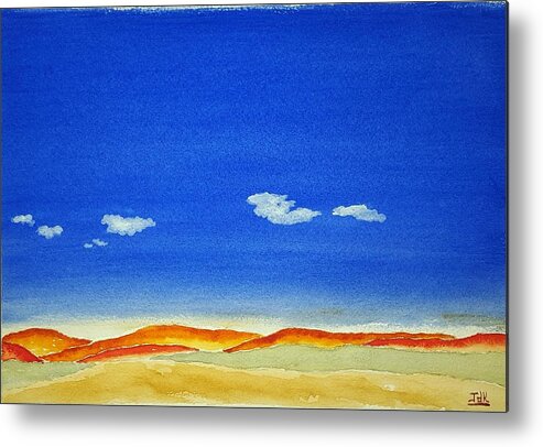 Watercolor Metal Print featuring the painting Big Sky Lore by John Klobucher