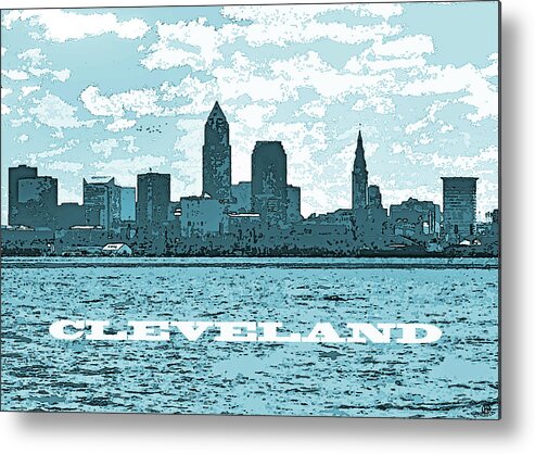 Cleveland Metal Print featuring the photograph Blue CLEVELAND by Gary Olsen-Hasek