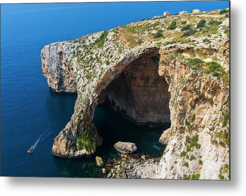 Scenics Metal Print featuring the photograph Blue Grotto, Malta by Nico Tondini