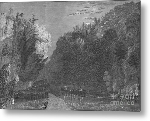 Scenics Metal Print featuring the drawing Bluff On The Erie Canal by Print Collector