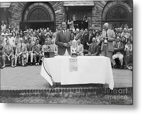 People Metal Print featuring the photograph Bobby Jones Accepting Award At U.s. Open by Bettmann