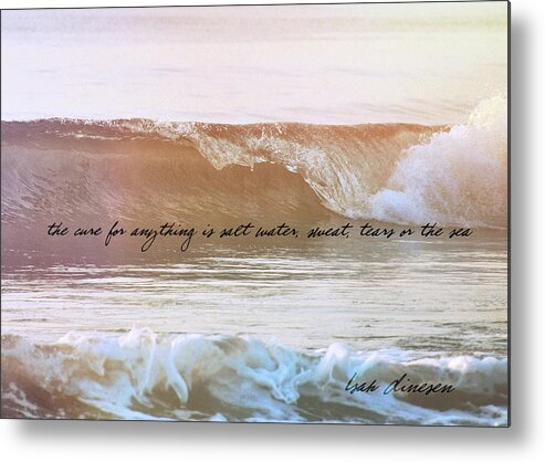 Ocean Metal Print featuring the photograph BREAKING WAVE quote by JAMART Photography