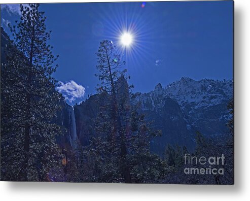 Landscape Metal Print featuring the photograph Bridalveil Fall at Yosemite by Amazing Action Photo Video