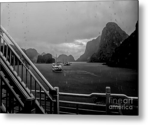 Vietnam Metal Print featuring the photograph BW Au Co Bhaya Cruise Storm by Chuck Kuhn