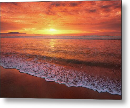 Beach Metal Print featuring the photograph Calm and relaxing seascape by Mikel Martinez de Osaba