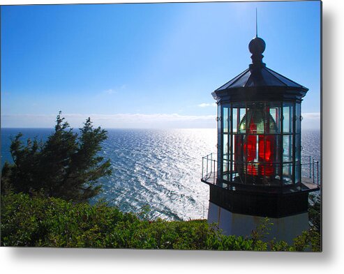 Cape Meares Metal Print featuring the photograph Cape Meares Lighthouse by Scenic Edge Photography