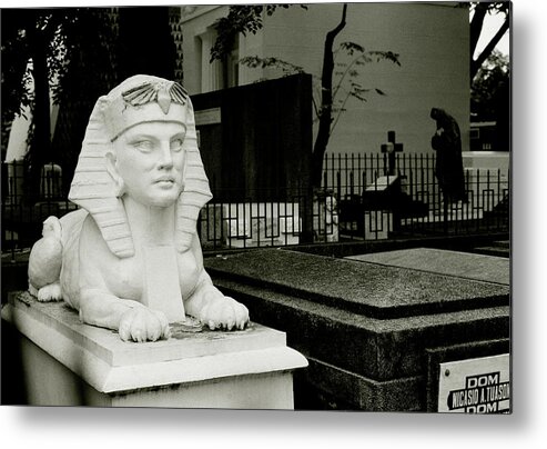 Sphinx Metal Print featuring the photograph Cemetery Sphinx In Manila by Shaun Higson
