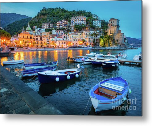 Amalfi Metal Print featuring the photograph Cetara Harbor by Inge Johnsson